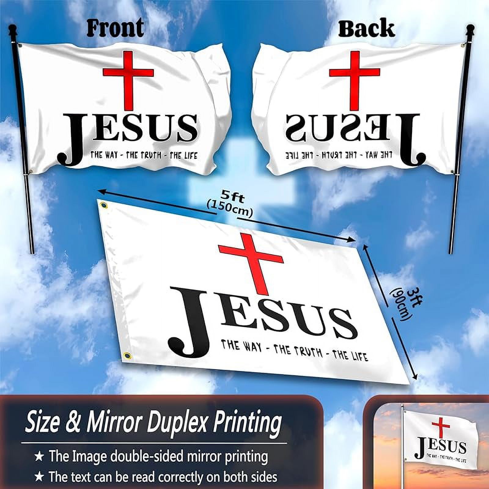 Remagr Jesus-Mini-Flaggen – 60 Stück, 10,2x15,2 Cm, Polyester, Mit Stäbchen Für Ostern & Kirche