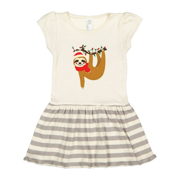 Inktastic Christmas Sloth Gift Toddler Girl Dress