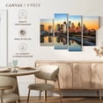 thumbnail image 4 of Elephant Stock Downtown Philadelphia Wall Art - Horizontal Multi Panel Canvas - Living Room Wall Decor - City Multi Panel - Orange And Green Decor - 30" x 18", 4 of 4