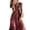 Burgundy, variant on Women's Paisley Print Cap Sleeve Maxi Dress Plus Size Full Size Tiered Ruffle Stretch Not Lined 50% Polyester