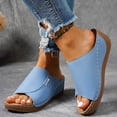 thumbnail image 5 of Pandaie Womens Wedge Sandals Shoes Orthopedic Comfortable Summer Beach Dressy Slippers Arch Support Casual Platform Slides Light Blue Size 6.5, 5 of 8