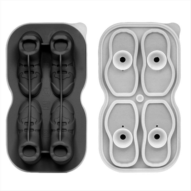 Molde para Cubitos Hielo Zapatos, 4 Cavidades, Moldes para Cubitos Hielo con Forma Zapato, para Cubitos Hielo con Forma Divertida y Reutilizable, Fácil Bolas Hielo Silicona B