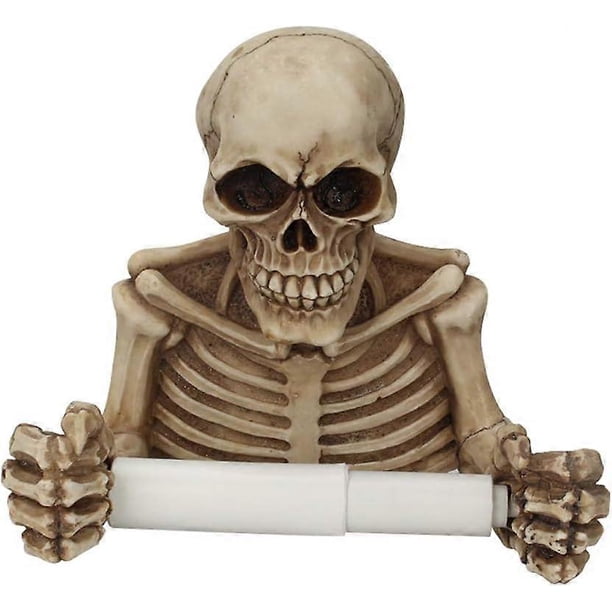 Resin Tissue Box Wall Mounted Roll Holder Home Tissue Storage Waterproof Wall Mounted Skull Shaped Box (1pc)