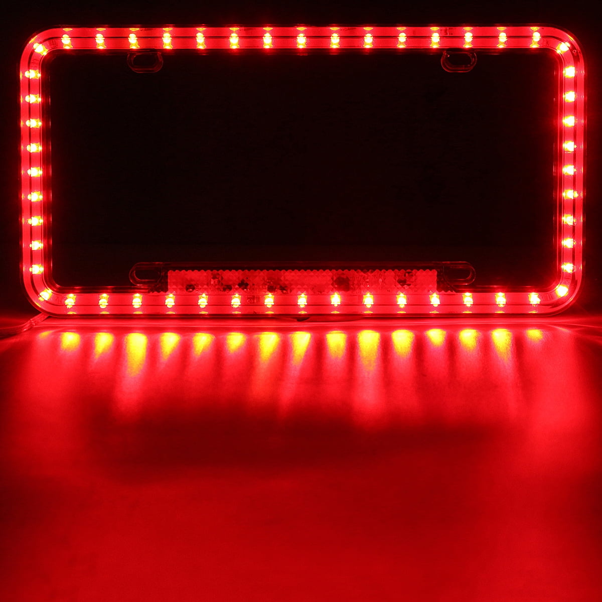red Universal 12v 54 LED Red Color Light Acrylic License Plate Frame