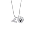 thumbnail image 2 of Delight Jewelry I 'Heart' Running Silvertone Script Initial Disc - R - Charm Necklace, 20"+3", 2 of 4