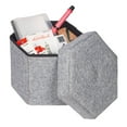 thumbnail image 6 of Decorative Grey Foldable Hexagon Ottoman for Living Room, Bedroom, Dining, Playroom or Office, 6 of 8
