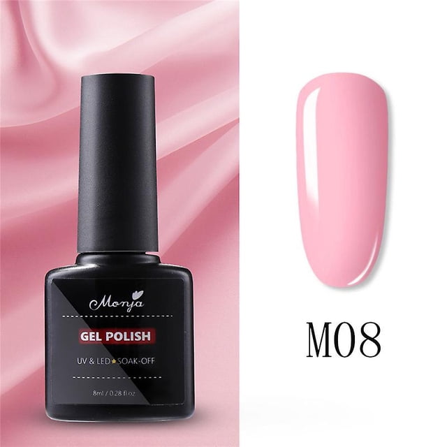 Gel de uñas HUOGUO DIY, 8 ml, UV, LED, color puro, con botella de plástico