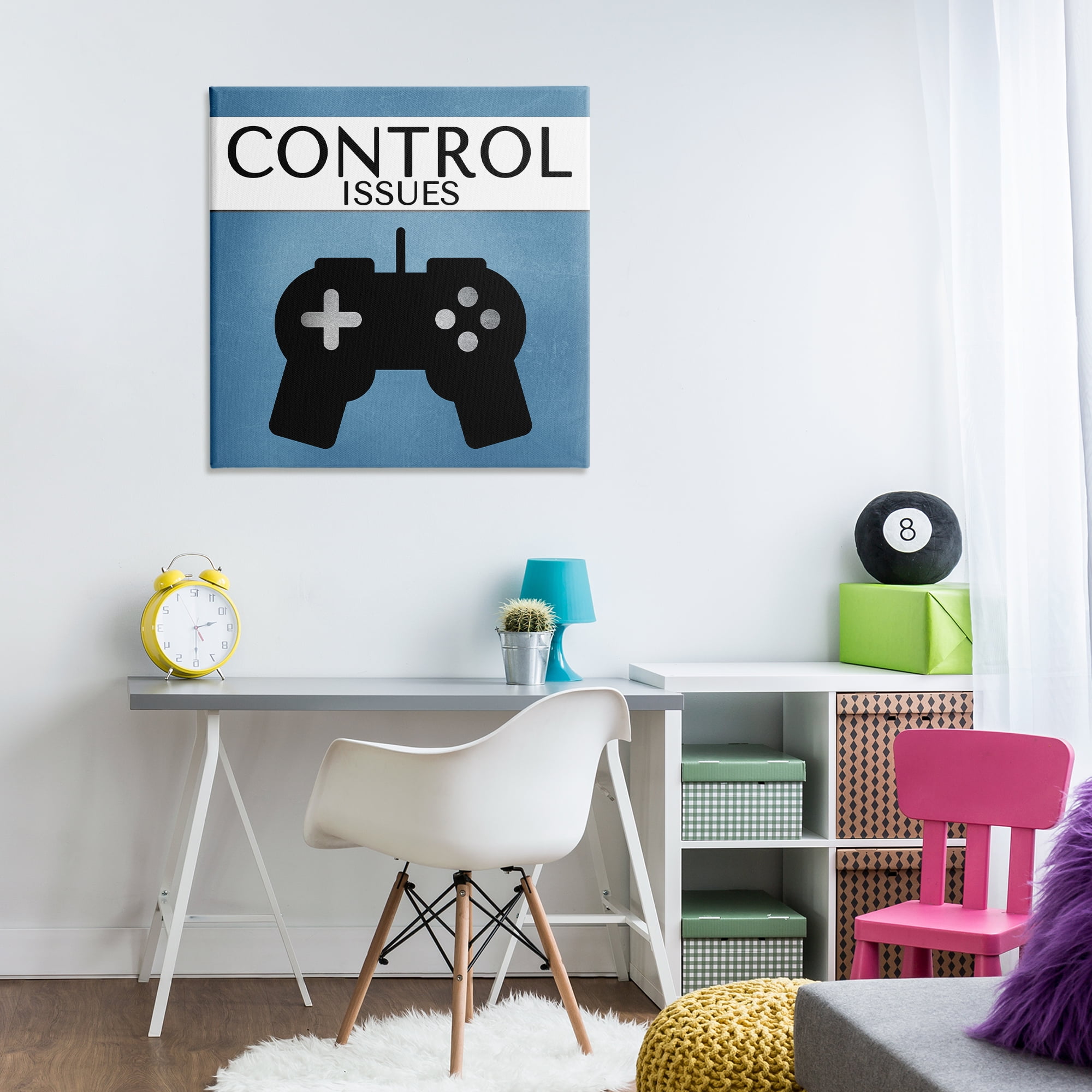 Stupell Industries Control Issues Gamer Entertainment Painting Wrapped Canvas Art Print Wall Art, 30 x 30