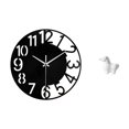 thumbnail image 1 of Reloj de pared de acrílica, figura decorativa, silencioso, fácil de leer, sencillo, redondo, con escultura de animal, adorno de mesa para ho, 1 of 8