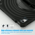 thumbnail image 4 of for iPad 10th Gen 10.9 Inch 2022 Kids Case with [Rotating Hand Strap & Adjustable Stand] [Shoulder Strap] Rugged Shockproof Heavy Duty Silicone PC Case for iPad 10th Generation, Black, 4 of 18