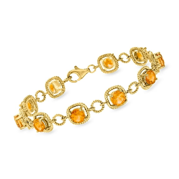Ross-Simons 7.50 ct. t.w. Citrine Line Bracelet in 18kt Gold Over Sterling, Women's, Adult
