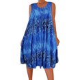 thumbnail image 4 of Vestido Estampado Chaleco Camiseta Vestido corto Sin mangas Mujer Ropa de verano, Azul, L Noticed AP002136-43, 4 of 5