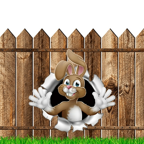 Qixi Easter Wooden Hanging Sign Wooden Wall Stickers Bunny Eggs Outdoor Fence Decoration Indoor Scene Off Promotions!