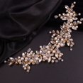 thumbnail image 3 of Diadema Teyglen con diamantes de imitación y cristal para mujer, color dorado, 3 of 5