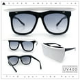 thumbnail image 4 of Unique Collapsible Sun Visor Horn Rim Hipster Plastic Sunglasses Black White - Smoke, 4 of 9