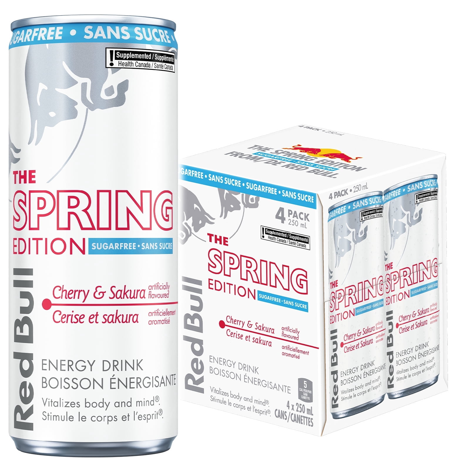 Red Bull Energy Drink Sugar Free Cherry & Sakura 4 Pack 8.4 fl oz