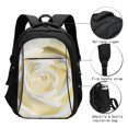 thumbnail image 3 of Daiia White Rose Pattern USB Charging Backpack for Men and Women, Anti-Theft Backpack,Travel Backpack,School Backpack,College Backpack,Laptop Backpack, 3 of 7
