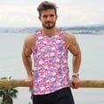 thumbnail image 6 of KLL Skull Blue Flower Print Men's Muscle Gym Workout Stringer Tank Tops Bodybuilding Fitness T-Shirts Tank Tops Men-X-Large, 6 of 7
