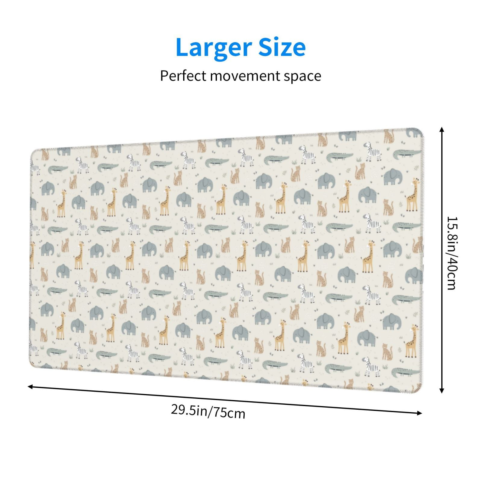 Kdxio African Animals Print Large Gaming Mouse Pad,Non-Slip Base,Water Resist Keyboard Pad for Gamer,Office & Home,29.5 x 15.8 in