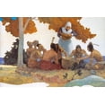 thumbnail image 2 of Wyeth, NC 18x13 Black Ornate Wood Framed with Double Matting Museum Art Print Titled - Thanksgiving with Indians Detail, 2 of 4