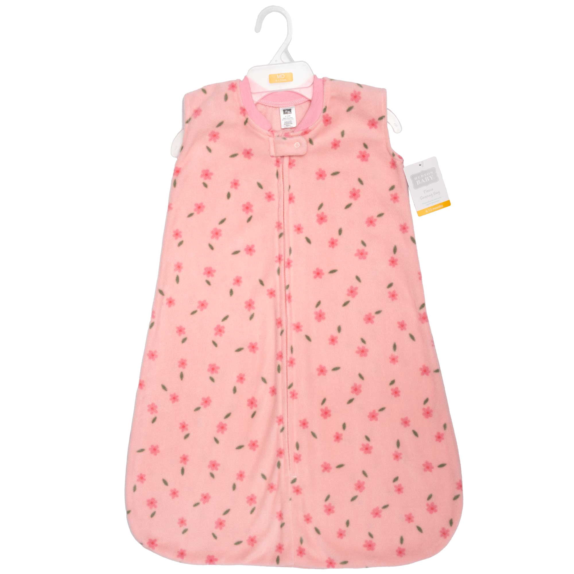 Hudson Baby Infant Girls Fleece Sleeping Bag, Sack, Blanket, Small Floral, 12-18 Months