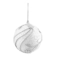 thumbnail image 2 of 3ct White and Silver Glittered Confetti Shatterproof Christmas Ball Ornaments 3" (75mm), 2 of 2