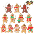thumbnail image 2 of 12Pcs Ornaments for Christmas Assorted Plastic Gingerbread Figurines Tree Hanging Decorations, 2 of 7