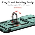 thumbnail image 4 of Heavy Duty Armor Case for Samsung Galaxy A53 5G, Rugged PC Soft TPU Military Grade Shockproof Metal Magnetic Car Mount Shockproof Cover with Camera Lens Sliding Ring Holder Bracket Case,Darkgreen, 4 of 8