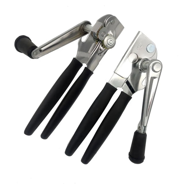 Abrelatas comercial, abrelatas de manivela manual resistente con cómodas manijas extralargas, perilla de gran tamaño, abrelatas de mano grande fácil para latas grandes