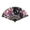thumbnail image 2 of hengtong 4xSweet Flowers Hand Fan Folding Fan Dancing Party Fan - Black 4 Pcs, 2 of 9