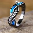 thumbnail image 6 of Elegant twisted cross ring, minimalist personality stylish luxury, engagement/wedding ring, amphibious, jewellery for men and women,Blue-5, 6 of 8