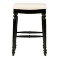 thumbnail image 3 of Linon Marino 30" Upholstered Backless Bar Stool in Antique Black Wood, 3 of 7