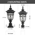 thumbnail image 2 of 24" Outdoor Post Lantern, 1-Pack Vintage Black Lamp Post Light with Bubble Glass, Waterproof Aluminum Exterior Lighting Fixture for Garden, Pathway, Yard, Driveway (Bulb Not Included), 2 of 9