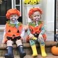 thumbnail image 6 of KOMOO 2 PCS Baby Pumpking Romper Sleeveless Pumpkin Bodysuit Playsuit and Hat Set Newborn Cute Halloween Outfits Costumes, 6 of 9