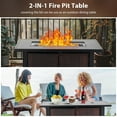 thumbnail image 6 of 44 Inch Gas Fire Pit Table, 50000 BTU Propane Fire Pit with Cover & Storage Cabinet, Durable Rattan Design for Backyard,Porch, Double Door Storage, 6 of 8