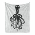 thumbnail image 1 of Octopus Soft Flannel Fleece Throw Blanket, Animal Contemporary Design Nautical Aquatic Character Illustration, Cozy Plush for Indoor and Outdoor Use, 50" x 70", Charcoal Grey White, by Ambesonne, 1 of 6