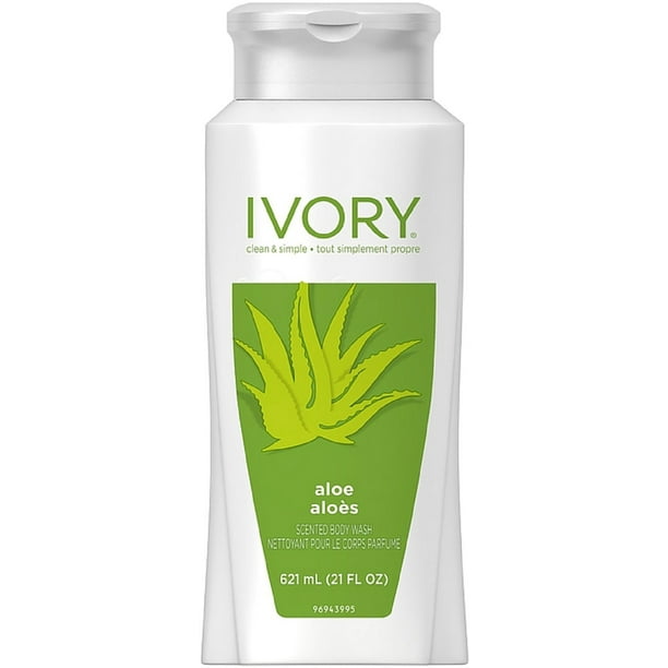 Ivory Scented Body Wash, Aloe 21 oz (Pack of 2)