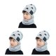 thumbnail image 1 of Qarigey Gorro de invierno para niños, forro polar interior para niños, pañuelo para el cuello, calentador de cuello, estrella de cinco puntas, gris claro 3piezas Qarigey CBP231454, 1 of 1