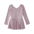 thumbnail image 4 of YONGHS Kids Girls Ballet  Dance Leotard Tutu Dress Long Sleeve Gymnastics Dancewear Purple 7-8, 4 of 5