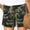 thumbnail image 4 of YYDGH Womens Casual Drawstring Elastic Waist Cotton Shorts Solid Color Print Summer Lightweight Shorts with Pockets Camouflage L, 4 of 4