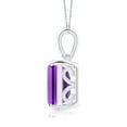 thumbnail image 2 of ANGARA Natural Emerald-Cut 9.6 ct Amethyst Solitaire Pendant in 14K White Gold for Women (Size-14x12mm) | February Birthstone, Anniversary, Jewelry Gift for Women | Natural Amethyst Necklace, 2 of 9