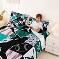 thumbnail image 3 of Castle Fairy Baseball Collage King Sheets 4pcs, Sport Theme Checkered Bedding, Teal Red Black,1 Fitted Sheet, 1 Flat Sheet and 2 Pillowcases, 3 of 6