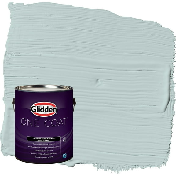 Glidden One Coat Babbling Brook / Green Semi-Gloss Exterior Paint with Primer, 1 Gallon