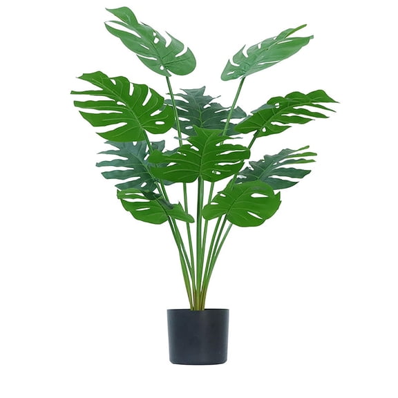 Artificial Monstera Deliciosa Plant Large Faux Potted Greenery Fake Tropical Plant for Indoor Outdoor Home Office Living Room Corner Decor Large Size 1 Pack