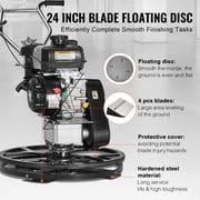 VEVOR Power Trowel, 24” Walk-Behind Cement Trowel with Float Pan, 6HP Gas-Powered Smooth Concrete Surface Finisher, Heavy Duty Commercial Screed Concrete Cement with Finishing Blade, Orange