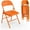 Orange, variant on Matlabin 4-Pack Folding Chairs All Steel Metal Frame, Capacity 350 lbs, Durable Portable and Versatile for Outdoor Use, Orange