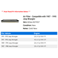 thumbnail image 2 of Air Filter - Compatible with 1987 - 1995 Jeep Wrangler 1988 1989 1990 1991 1992 1993 1994, 2 of 2