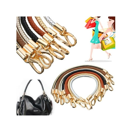 New Convenient Round Diy Purse Handle Shoulder Bags Handbag Strap New Convenient Round Diy Purse Handle Shoulder Bags Handbag Strap Replacement Pu Leather Braided Belt 49cm