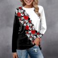 thumbnail image 2 of Femmes Daily Tops Manches Longues Confortable Imprimé Floral Tops Casual Manches Longues Col Tunique Pull-Over Chemises, 2 of 4