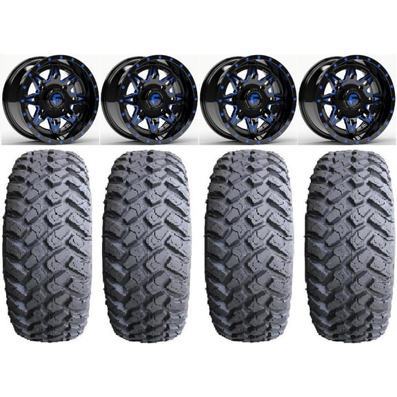 Fuel Lethal Blue 14" Wheels 31" MotoHammer Tires Polaris RZR XP 1000 / PRO XP / Ranger XP 900/1000